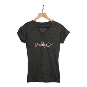 Moonshine Attire Muddy Girl Grey Camo T-Shirt Tee Top Shirt Gray Size Small